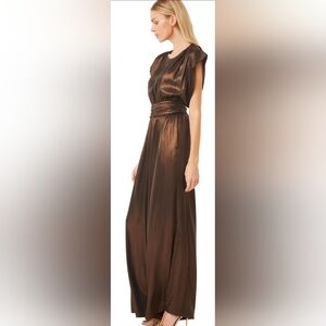 Misa Los Angeles Sophia Jumpsuit in Burnished Bronze  Sise M NWT